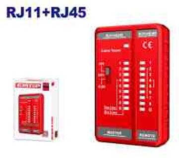 Network Cable Tester LED Display, 8P/6P/4P/2P & Shielded Line Testing, Anti-Burn, POE Detection, With 2 Batteries